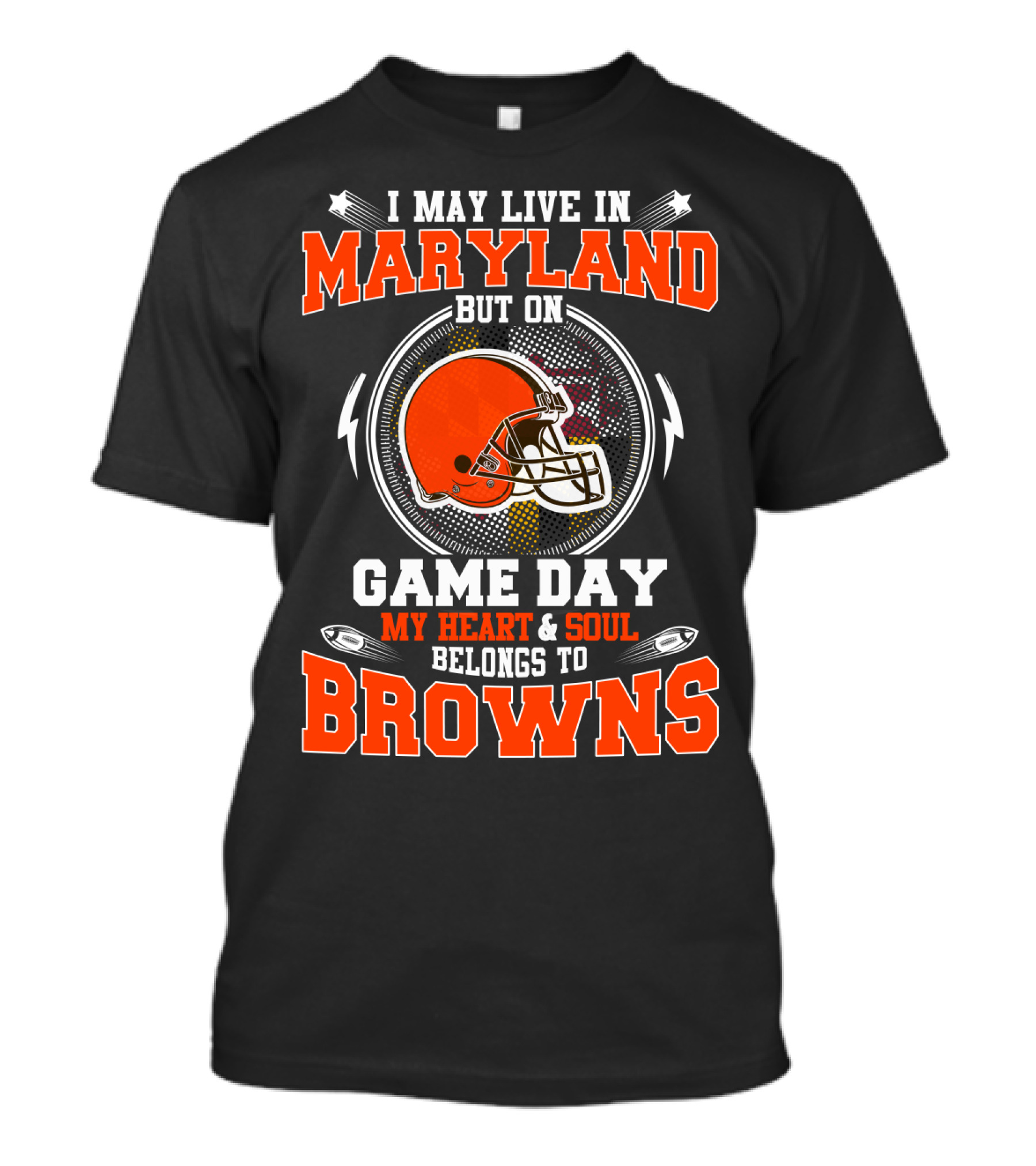 Maryland Fan Game Day Heart Belongs To Browns T-Shirt