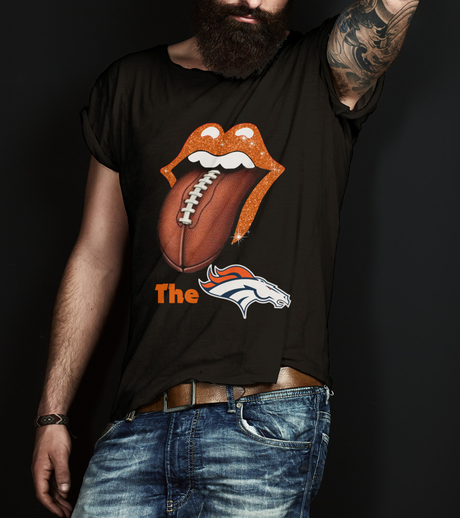The Broncos Football Tongue Sports Fan T-Shirt