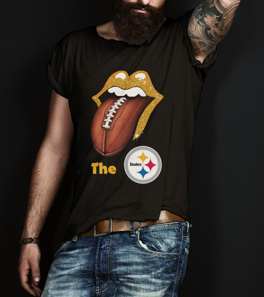 The Steelers Football Glitter Tongue T-Shirt