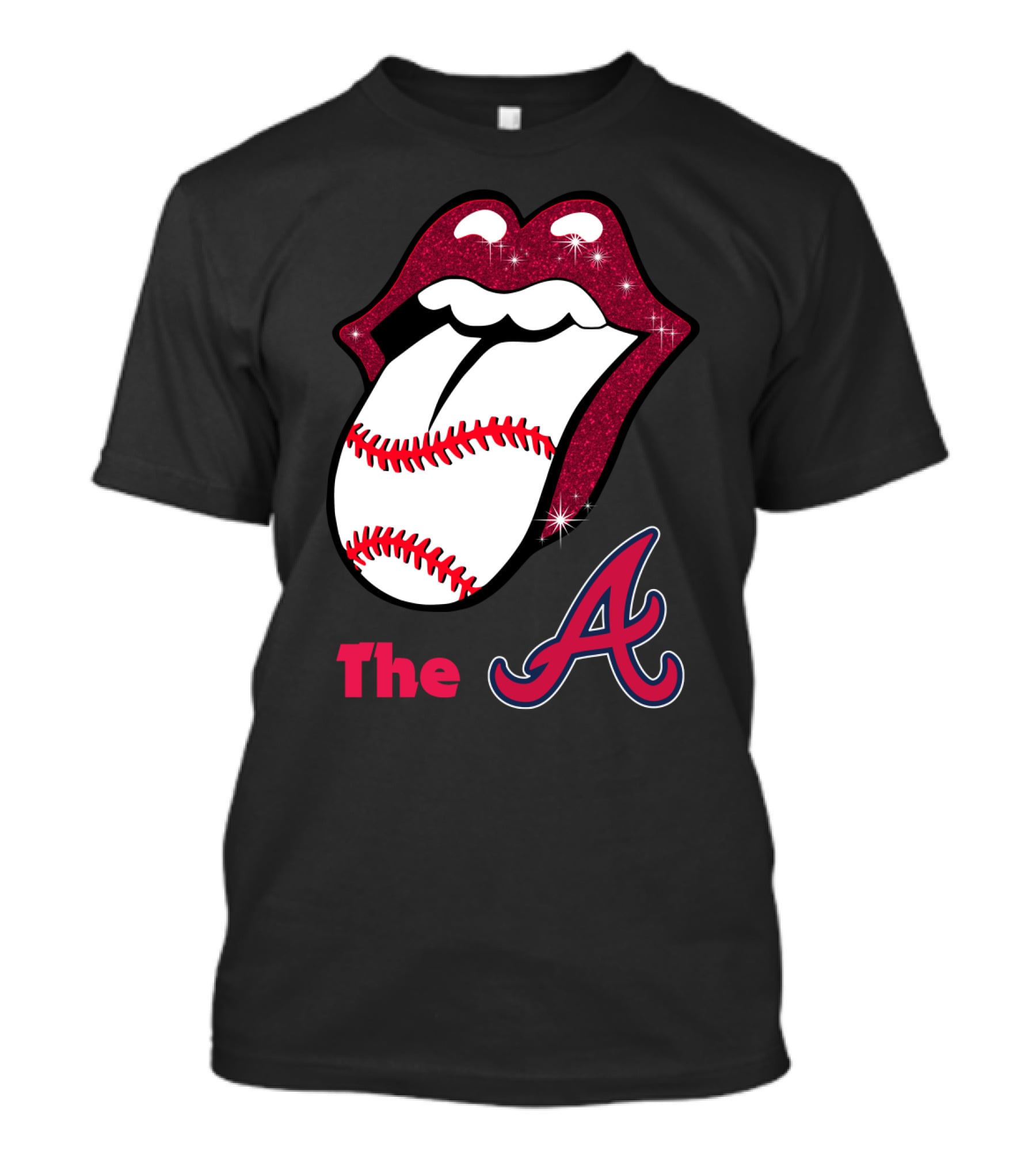 The Braves Glitter Tongue Baseball T-Shirt