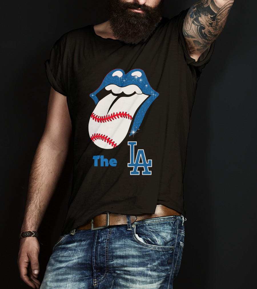 The LA Smile Dodgers Baseball Tongue T-Shirt