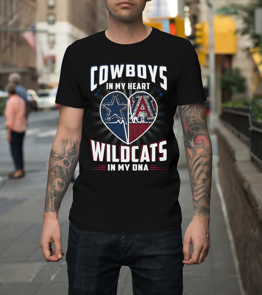 Cowboys IN My Heart Wildcats IN My Dna T-Shirt