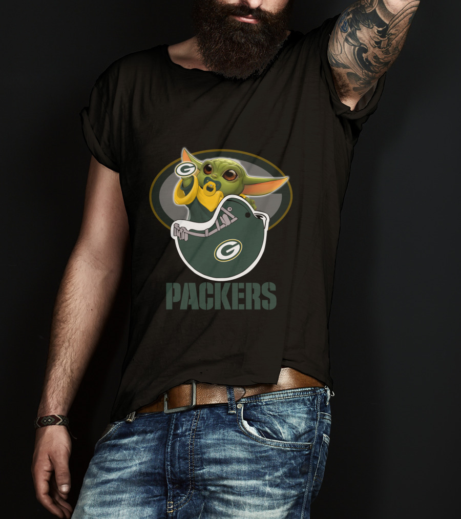 Nfl Gbp Packers Baby Yoda Football Team Fan Gear T-Shirt