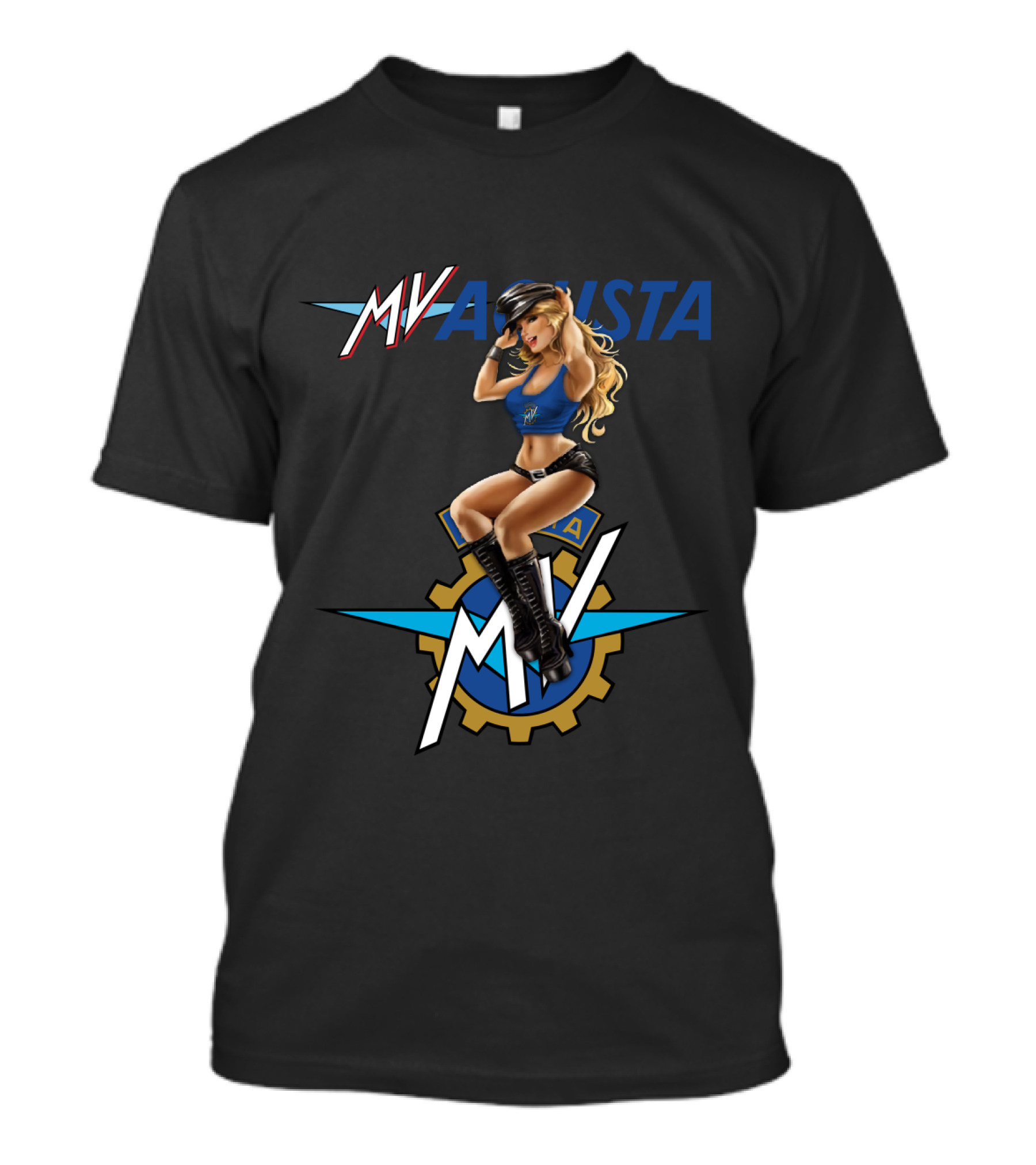 Mv Agusta Motorcycle Pin-Up Girl Graphic Dh T-Shirt