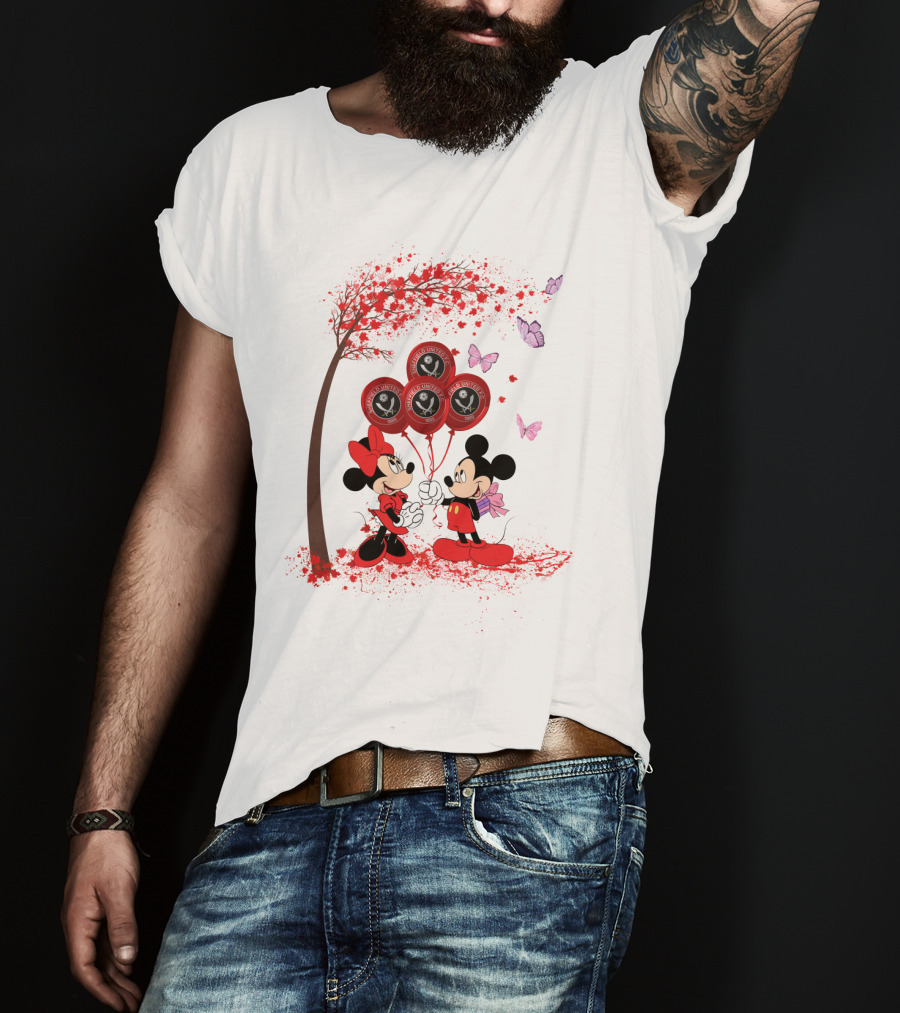 DH 29 Premier League Sheffield United Mickey Minnie Balloons T-Shirt