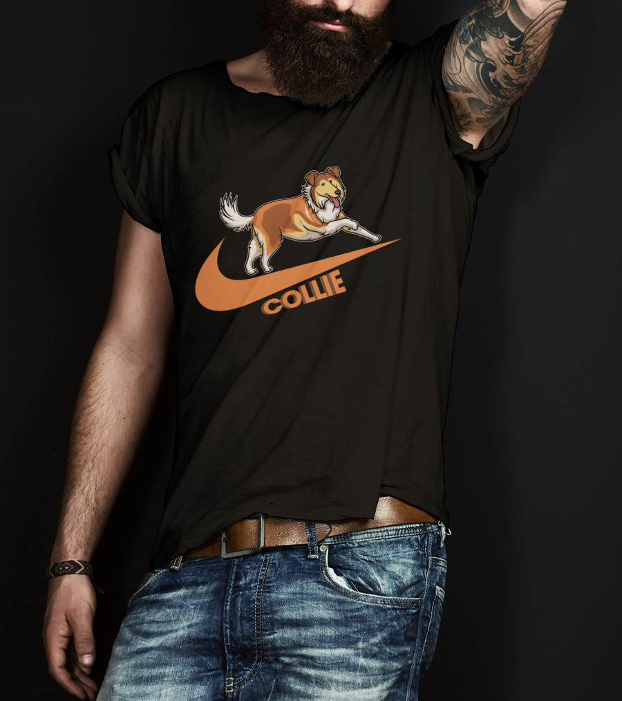 Collie Dh 36 Nike Jumping Dog Swoosh T-Shirt