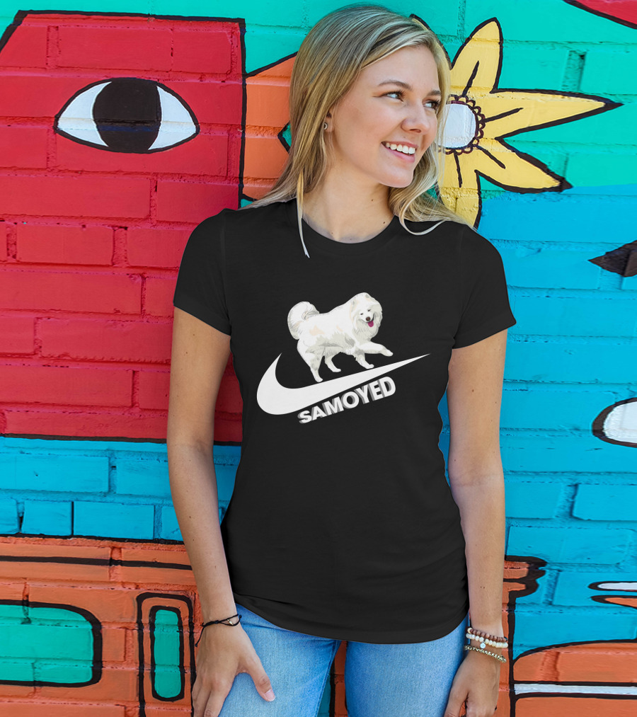 Samoyeds Nike Samoyed Dog On Swoosh T-Shirt
