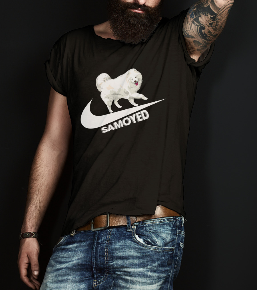 Samoyeds Nike Samoyed Dog On Swoosh T-Shirt