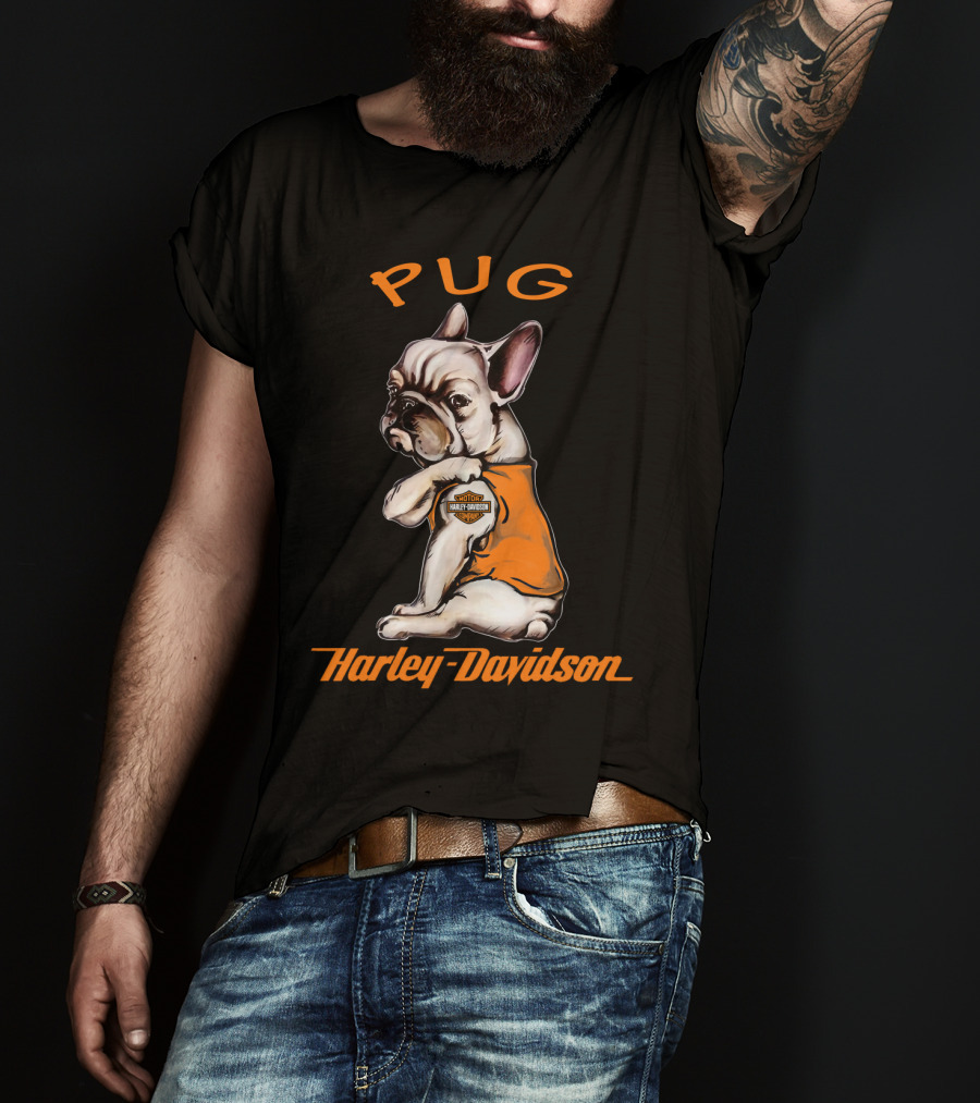 Pug Harley Davidson Motorcycle T-Shirt