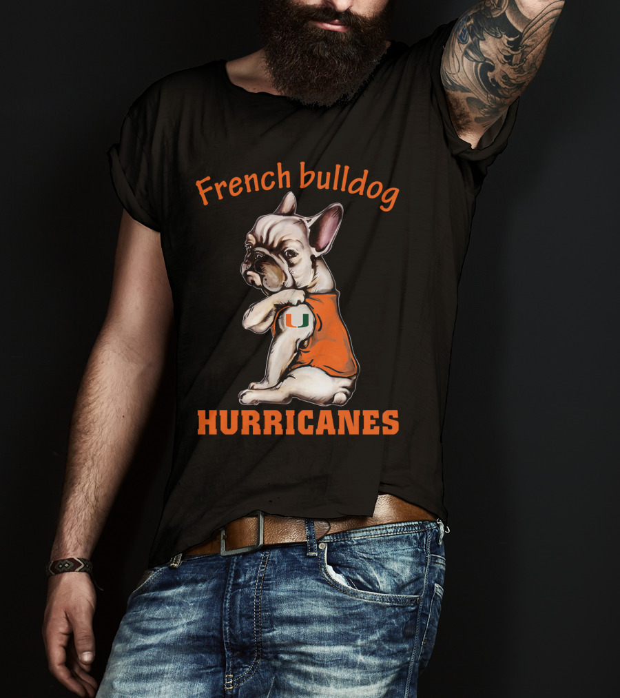 French Bulldog Miami Hurricanes 38 Dh T-Shirt