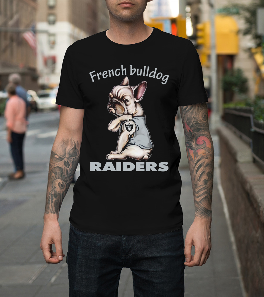 French Bulldog Raiders Nfl Team T-Shirt
