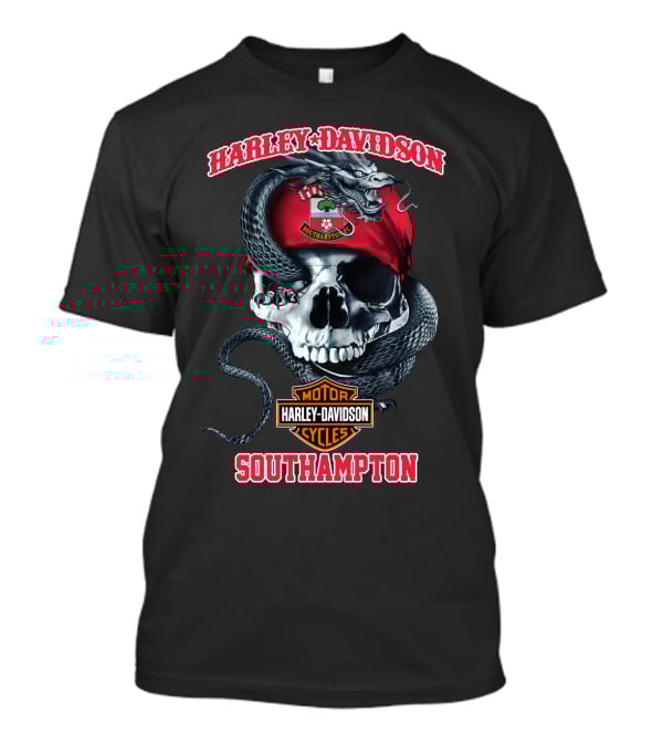 Harley Davidson Motor Cycles Skull Snake Southampton T-Shirt