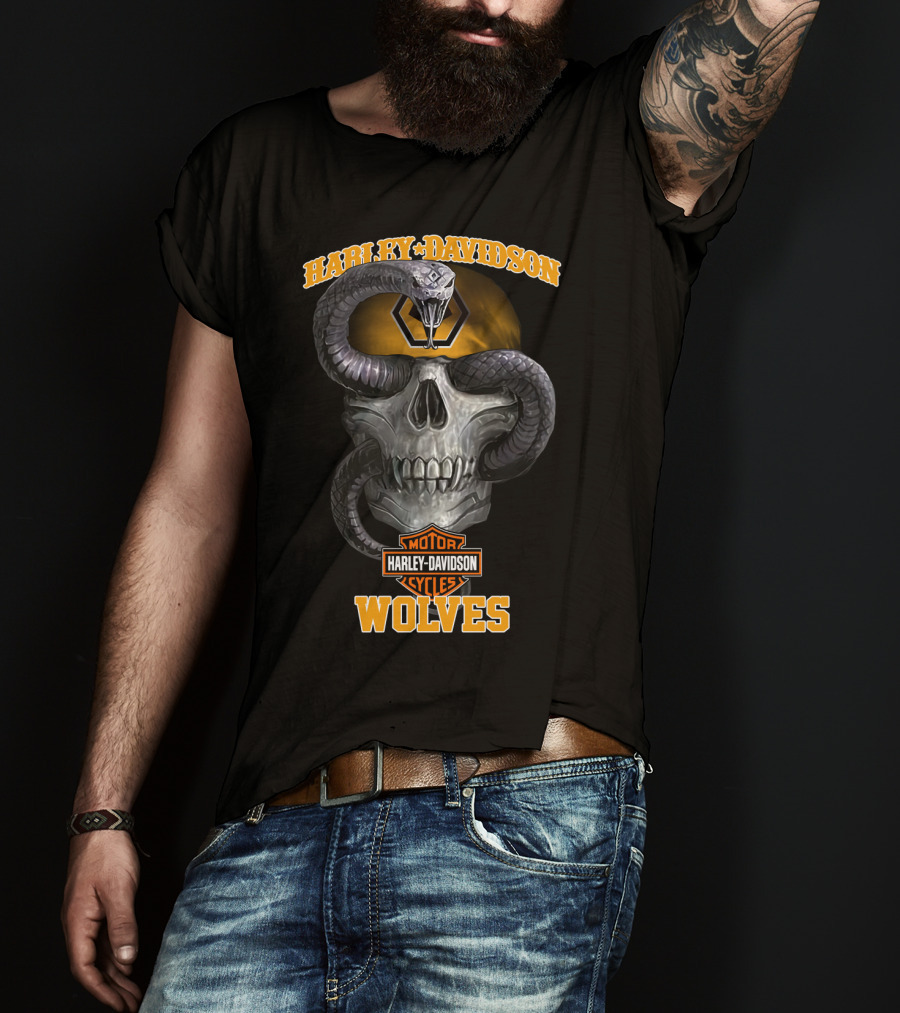 Harley Davidson Motor Cycles Wolves T-Shirt