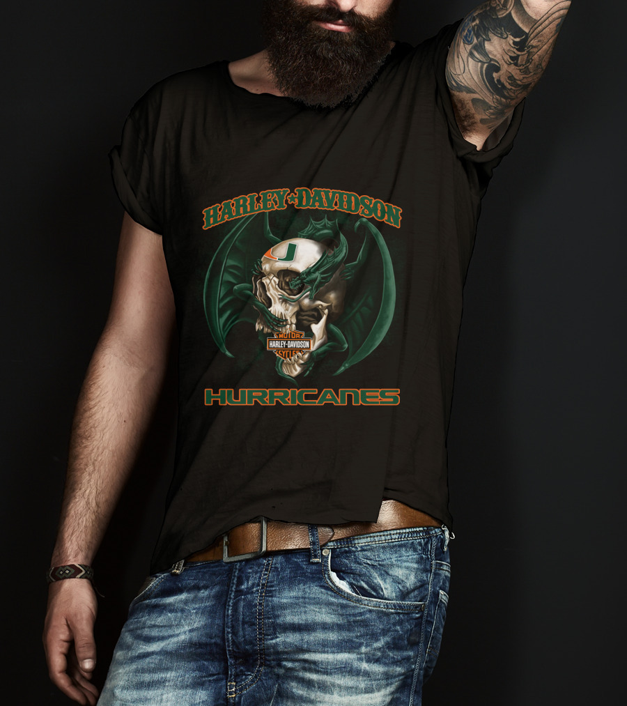Harley Davidson Hurricanes Miami Skull T-Shirt