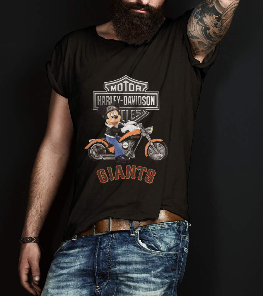 Harley Davidson Motorcycles San Francisco Giants Mickey Mouse T-Shirt