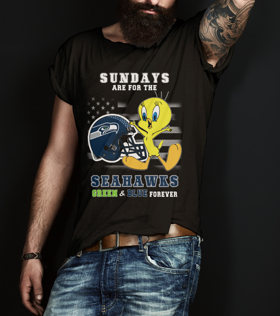 Sundays Are For The Seahawks Green And Blue Forever T-Shirt