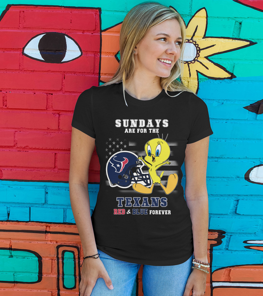 Sundays Are For The Texans Red & Blue Forever T-Shirt