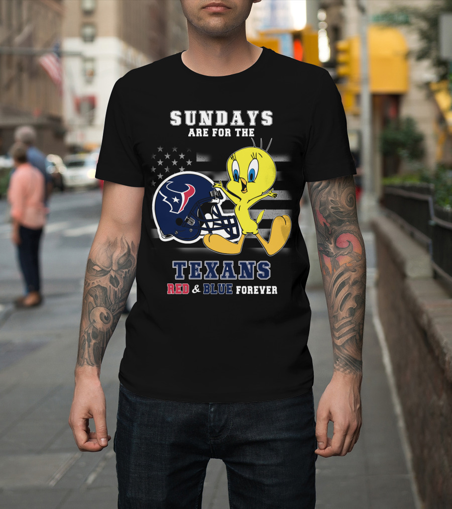 Sundays Are For The Texans Red & Blue Forever T-Shirt