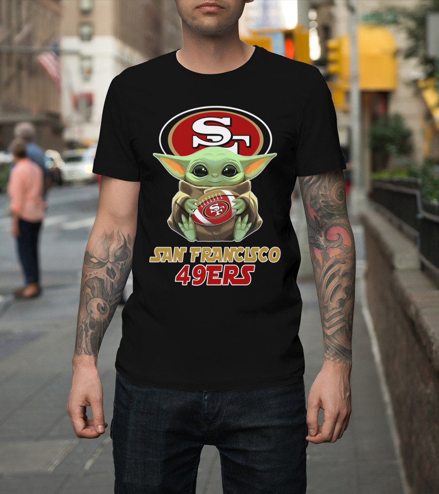 San Francisco 49Ers Baby Alien Holding Football T-Shirt