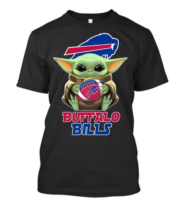Buffalo Bills Baby Yoda Holding Football T-Shirt