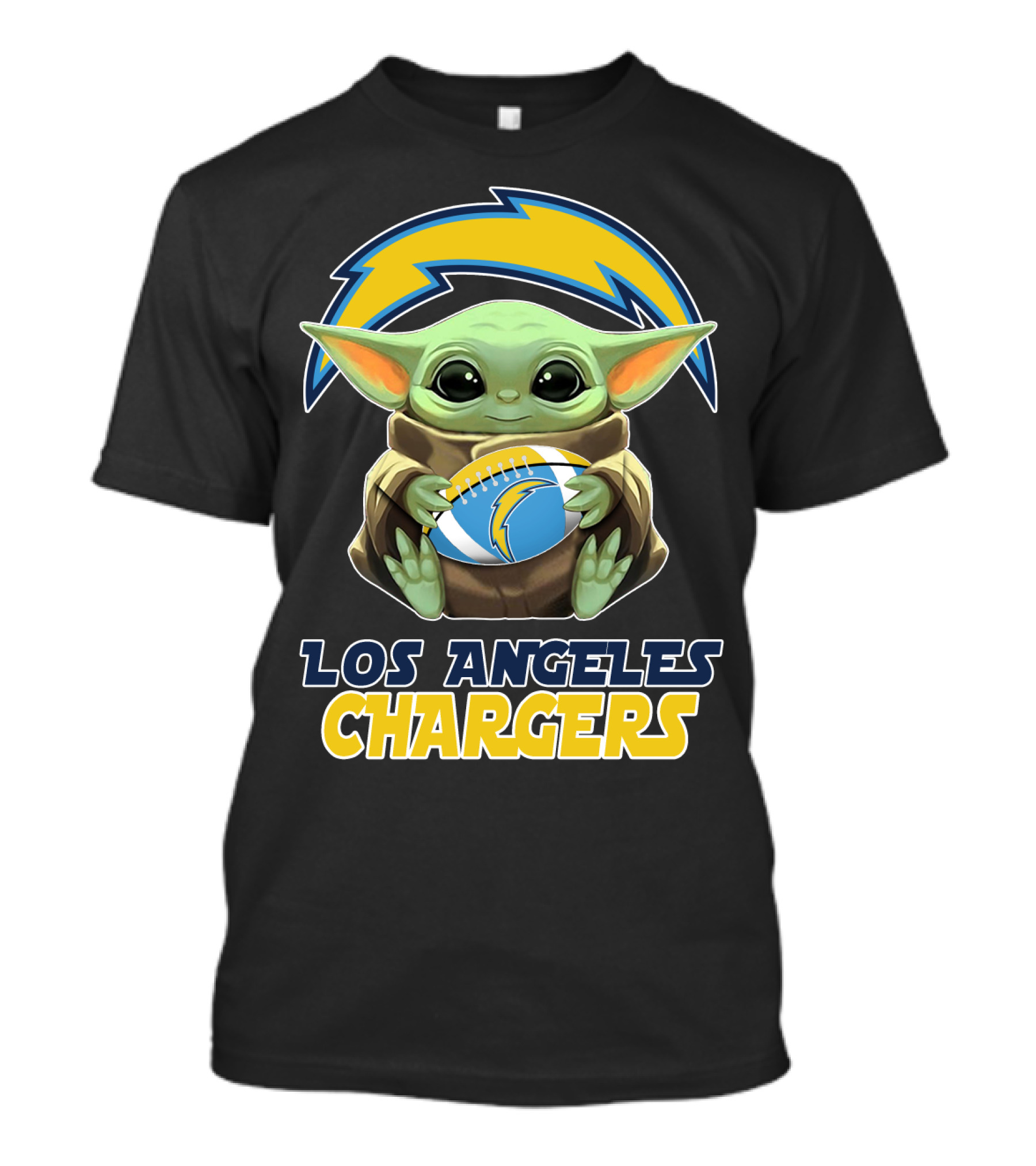 Los Angeles Chargers Baby Yoda Football T-Shirt