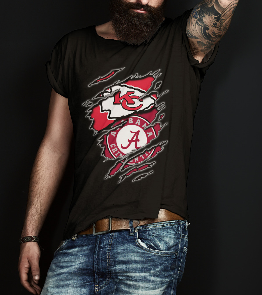 Alabama Crimson Tide Kansas City Chiefs Football Fans T-Shirt