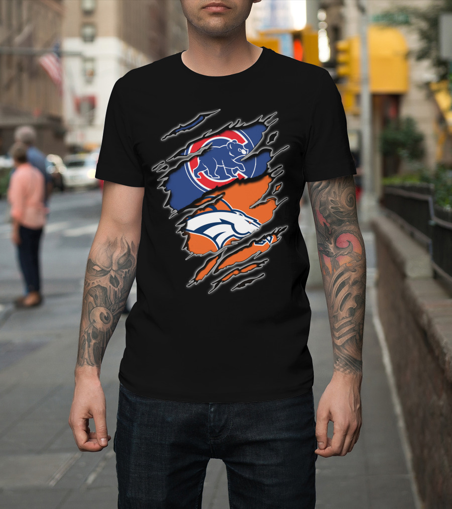 Chicago Cubs And Denver Broncos Fan T-Shirt