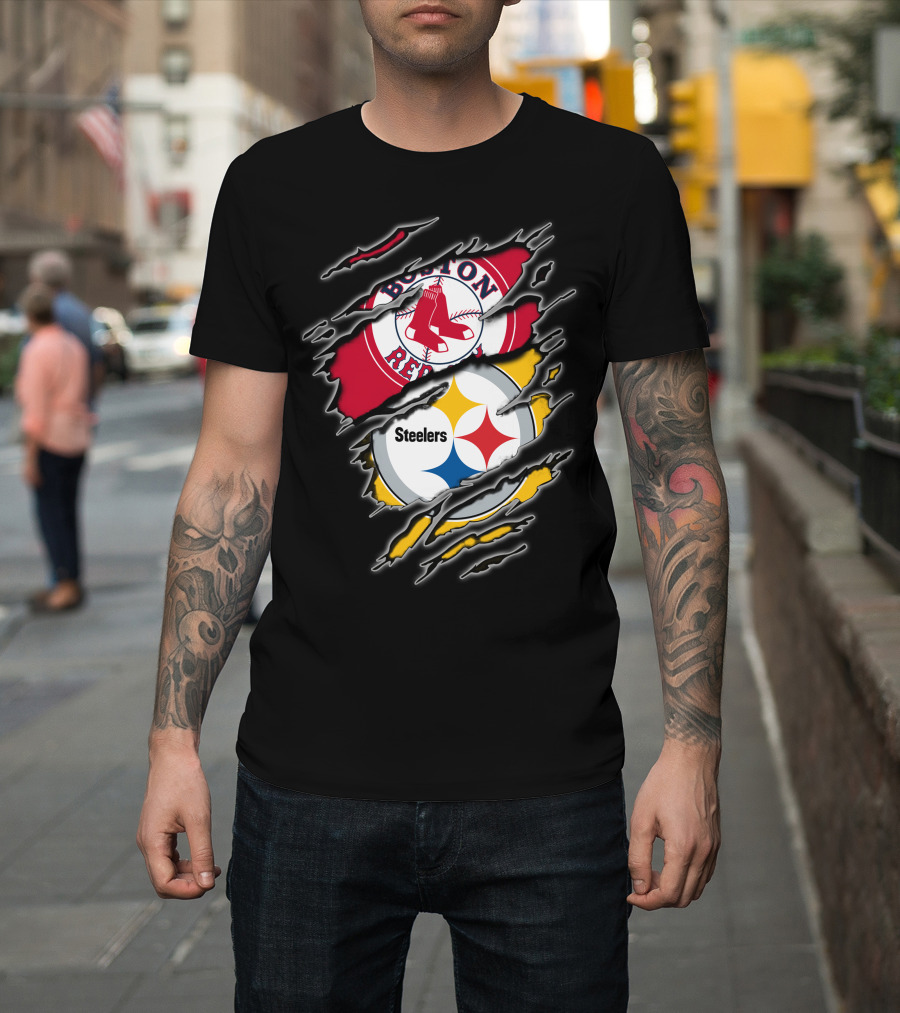 Boston Red Sox Steelers Fan T-Shirt