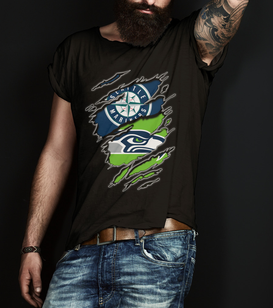 Seattle Mariners Seattle Seahawks Fan Combo T-Shirt