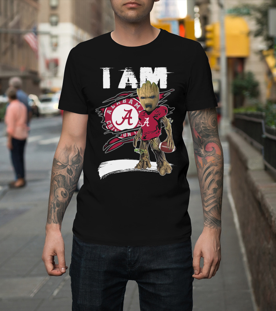I Am Alabama Crimson Tide Football Fan Groot T-Shirt
