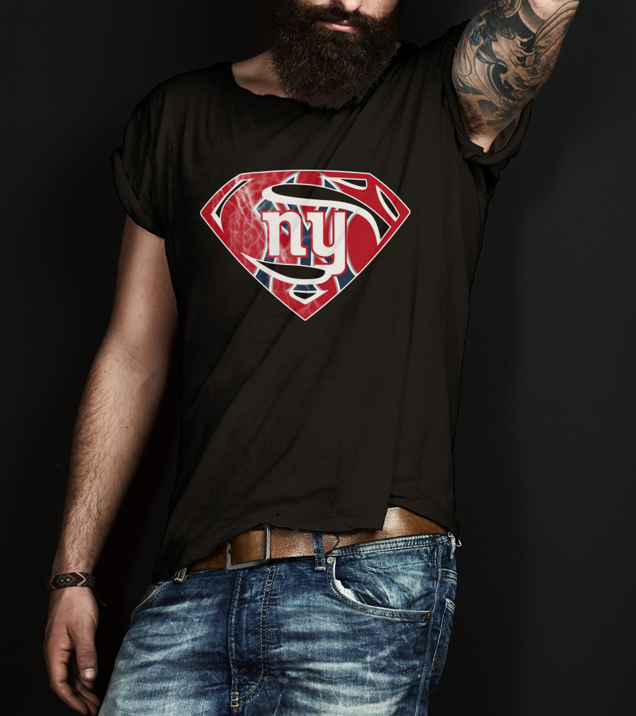 NY Superman Logo Fan Superhero Football T-Shirt