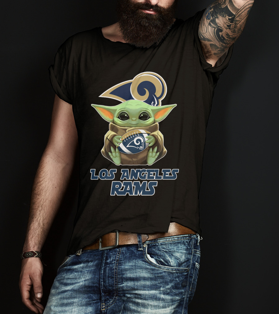 Los Angeles Rams Baby Yoda Football T-Shirt