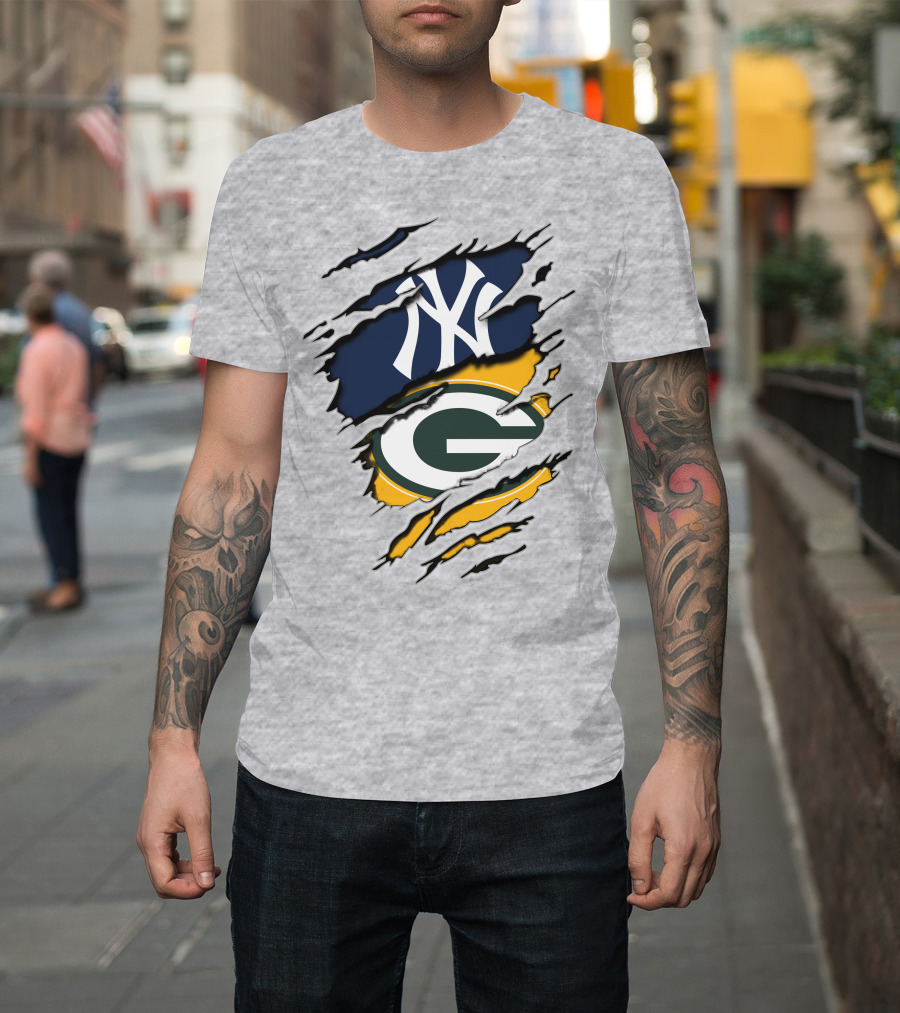 Packers Yankees Dual Team Spirit Collaboration T-Shirt
