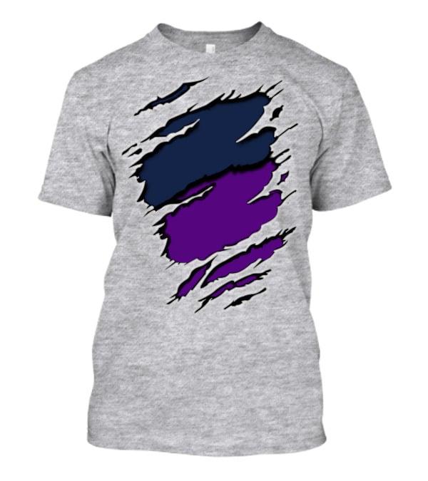 Yan Vik Blue And Purple Claw Marks T-Shirt