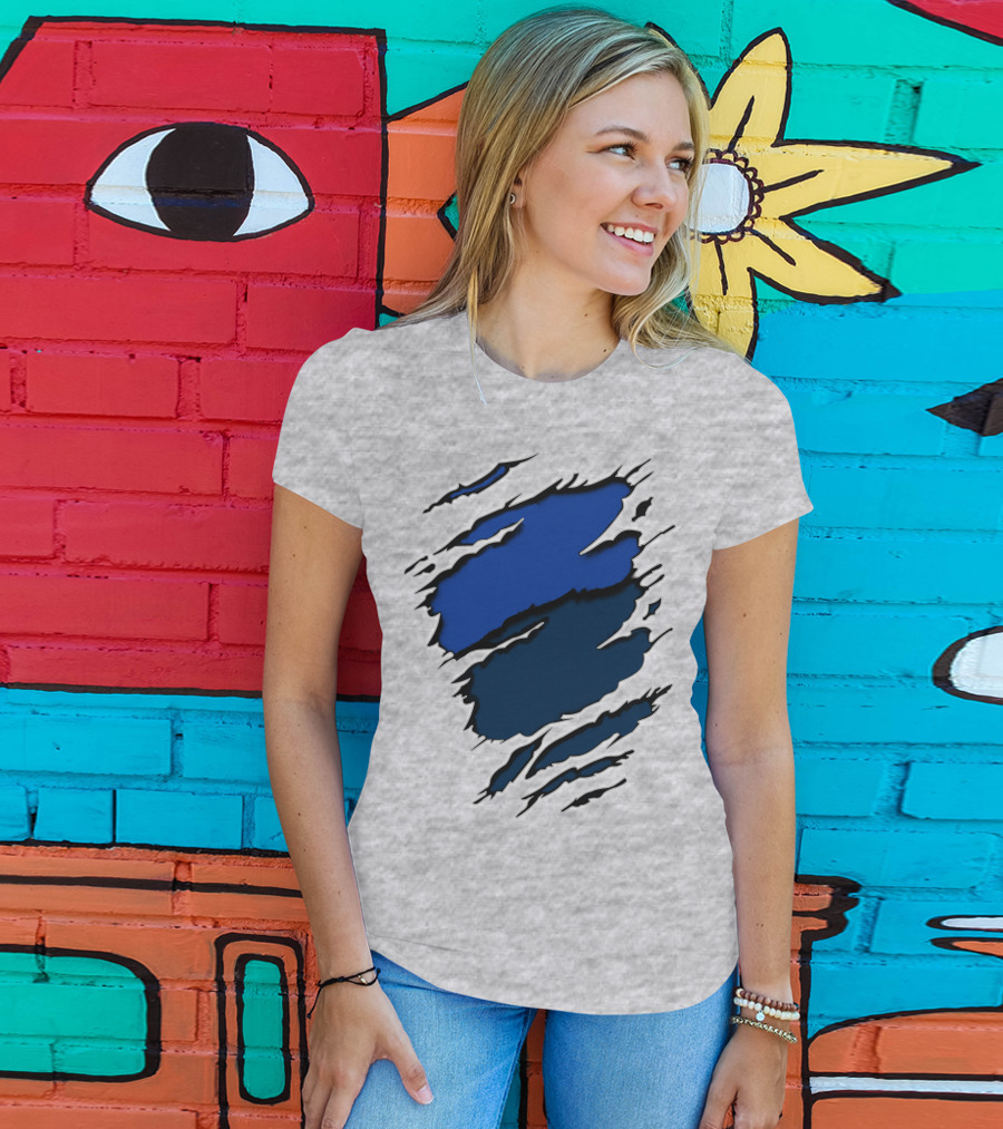 Cow Cubs Blue Gray Claw Marks T-Shirt