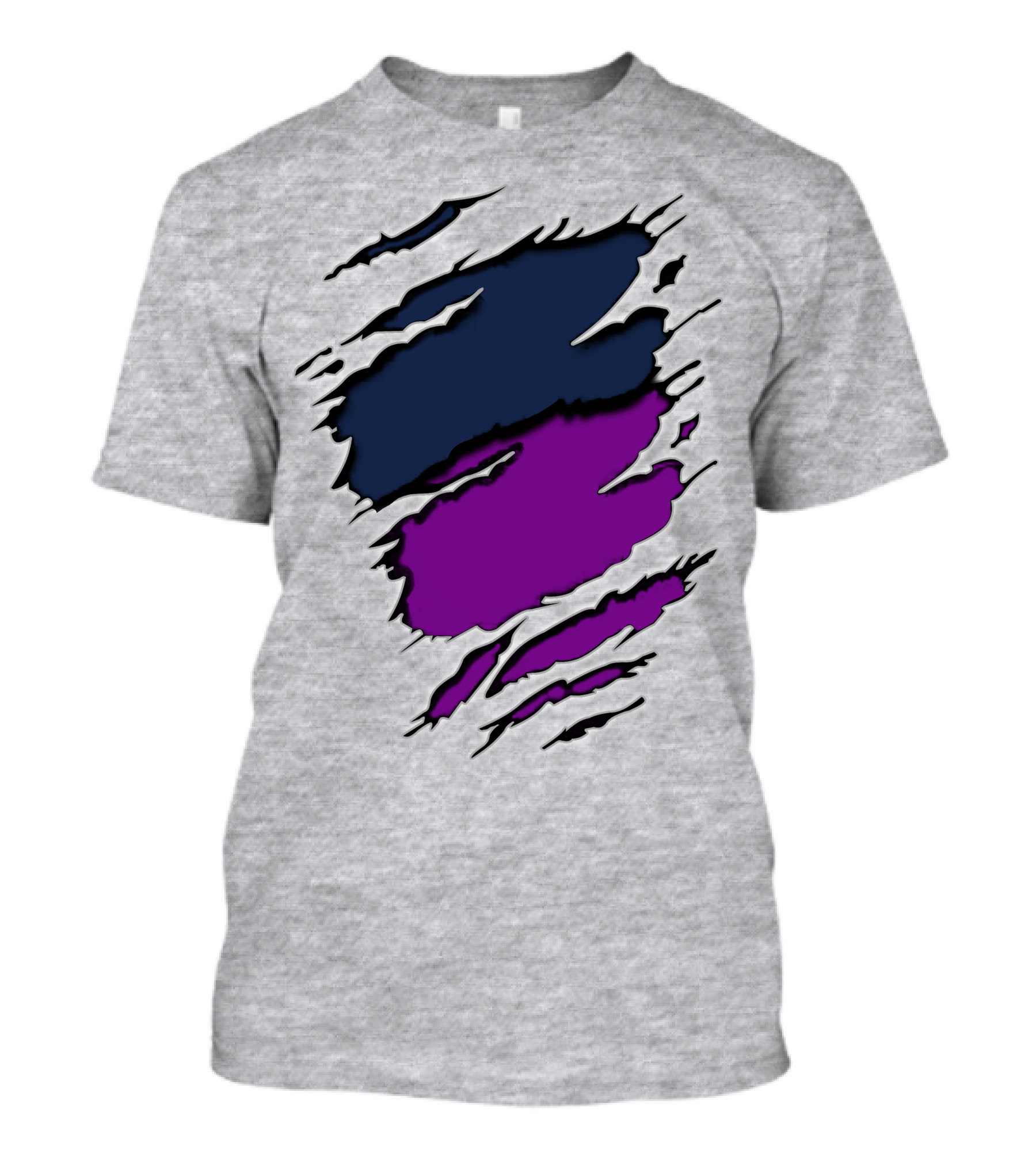 Viking Yawn Purple And Navy Claw Marks T-Shirt