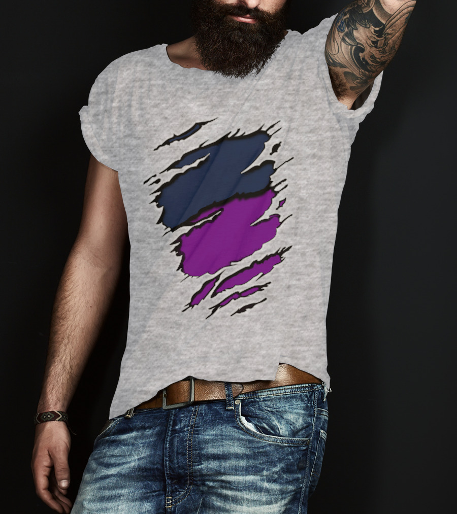 Viking Yawn Purple And Navy Claw Marks T-Shirt