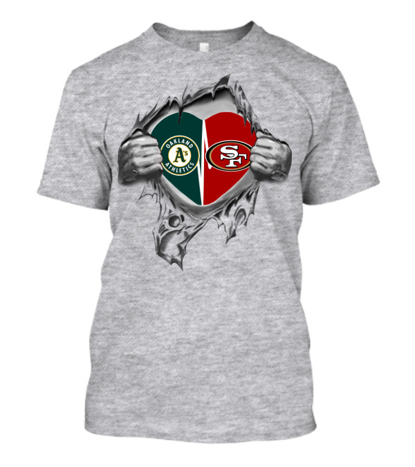 Oakland Athletics San Francisco 49Ers Heart T-Shirt