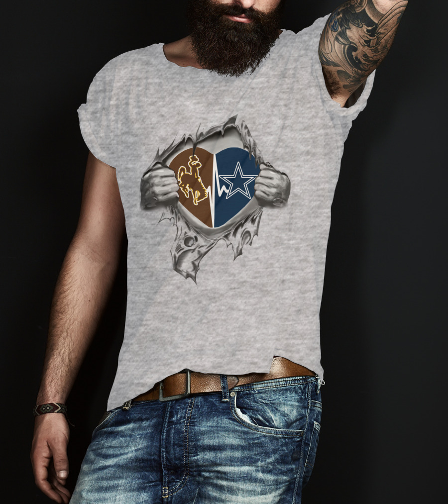 Cowboys Wyoming Cowboys Heart Shaped T-Shirt