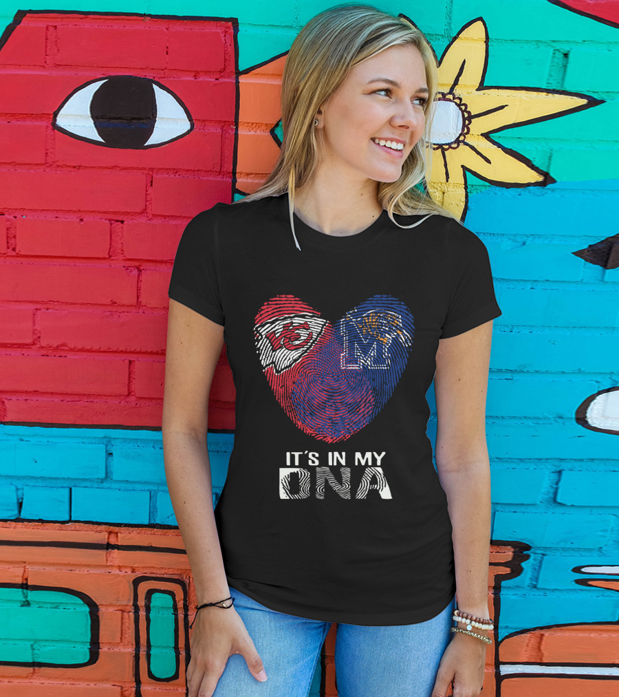 Chiefs Memphis It's In My DNA Heart Fingerprint T-Shirt