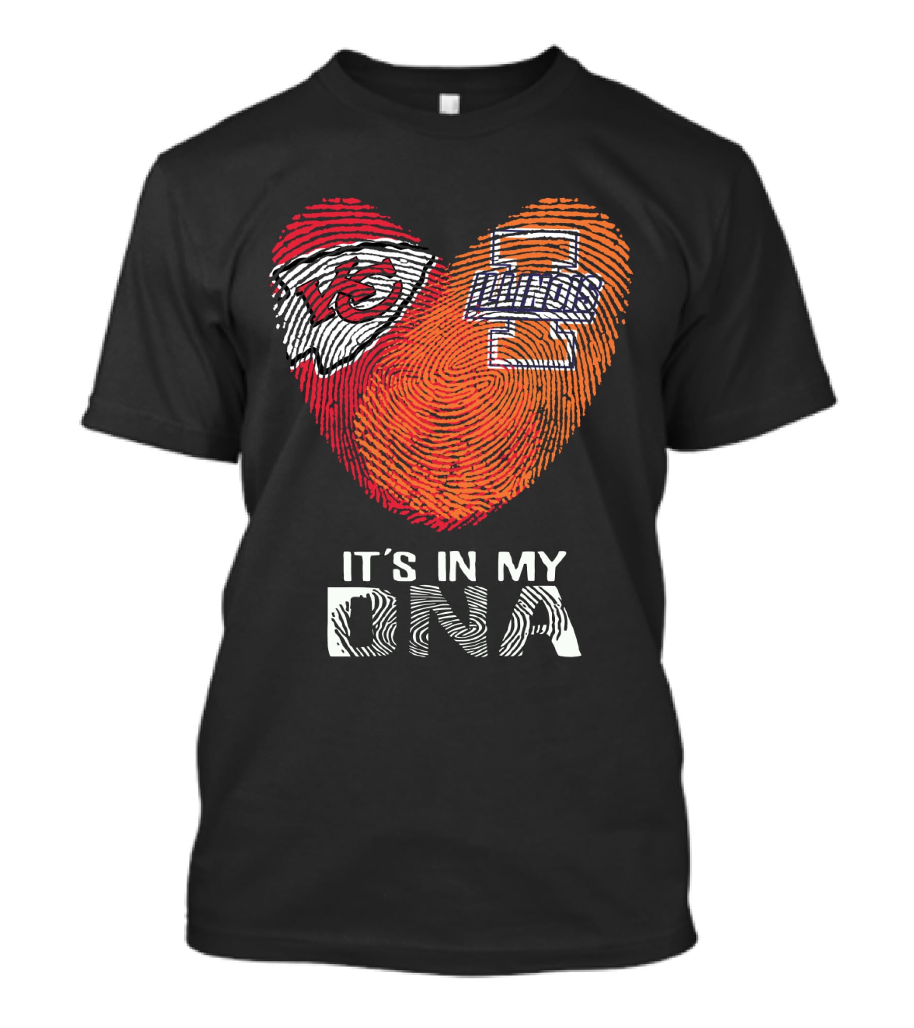 Chiefs Illinois It's In My DNA Fingerprint Kansas City Football T-Shirt