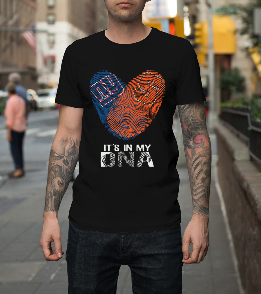 Giants Syracuse It's In My DNA Fingerprint Heart T-Shirt