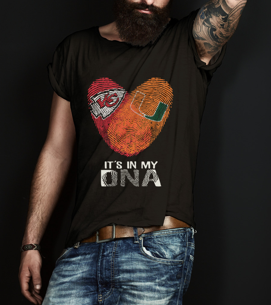 Kansas City Chiefs Miami Hurricanes It's In My DNA T-Shirt