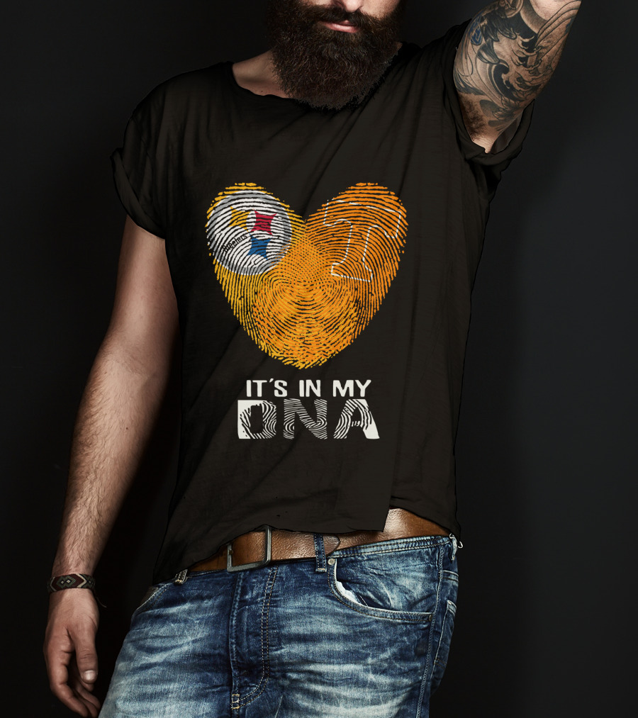 Steelers Tennessee It's In My DNA Fingerprint Heart T-Shirt