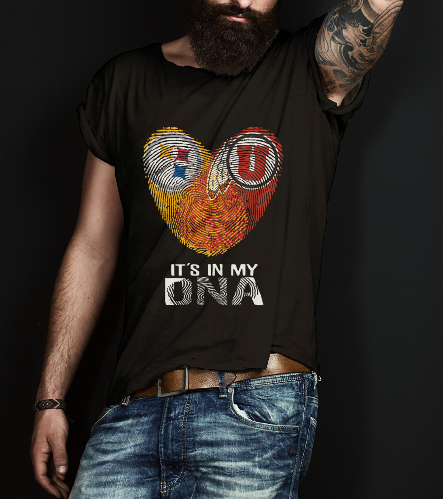 Steelers Utah Utes Fingerprint It's In My DNA T-Shirt