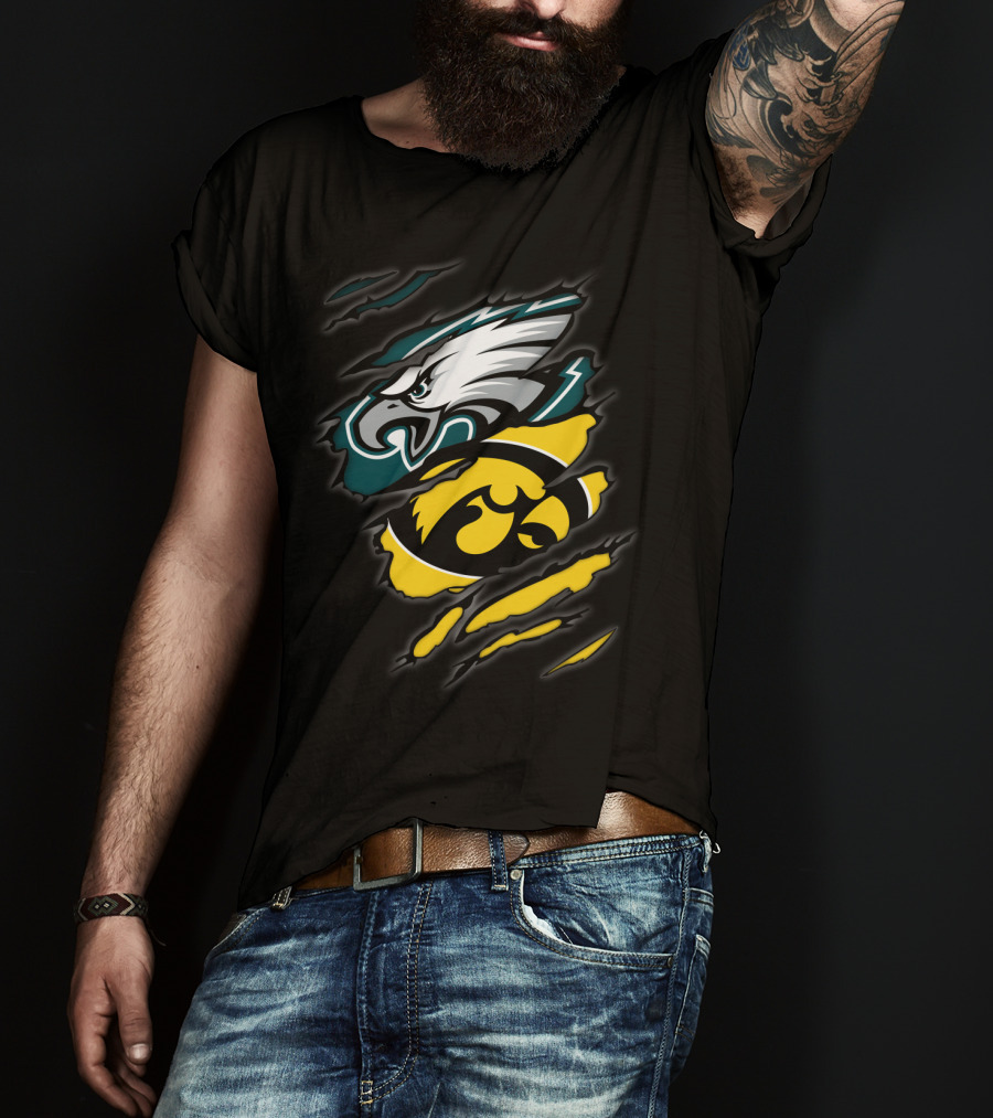 Eagles Iowa Hawkeyes Logo Mashup T-Shirt
