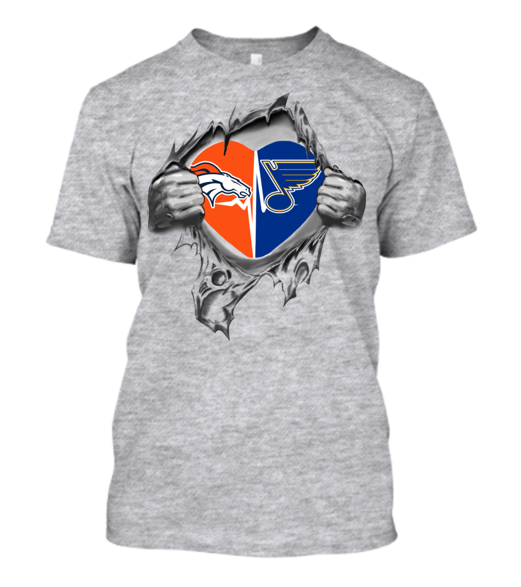 Broncos Louis Blues Heart T-Shirt