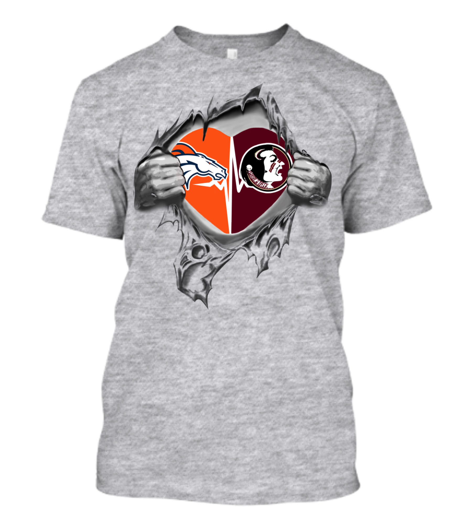 Broncos Seminoles Heart T-Shirt