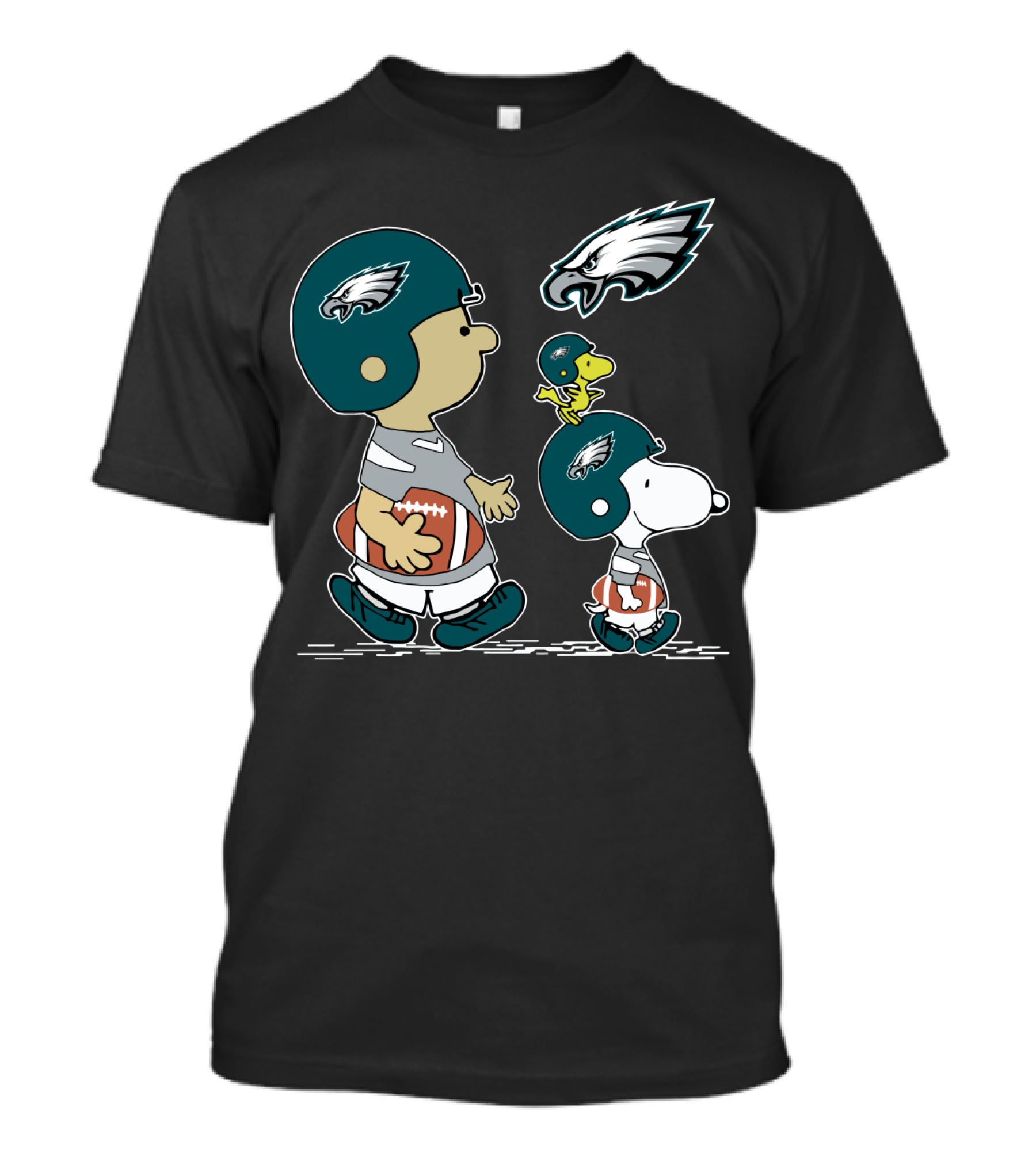 Philadelphia Eagles Snoopy Woodstock Football Helmet Adventure T-Shirt