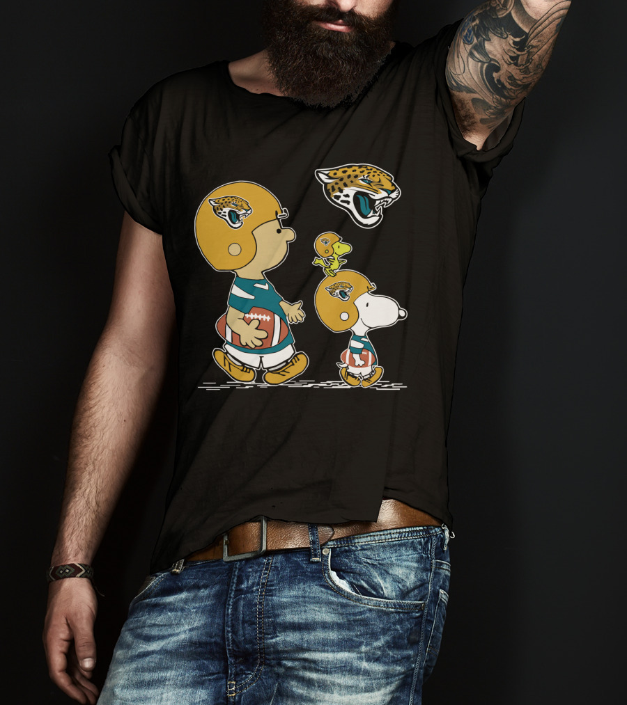 Jacksonville Jaguars Snoopy And Peanuts Football T-Shirt